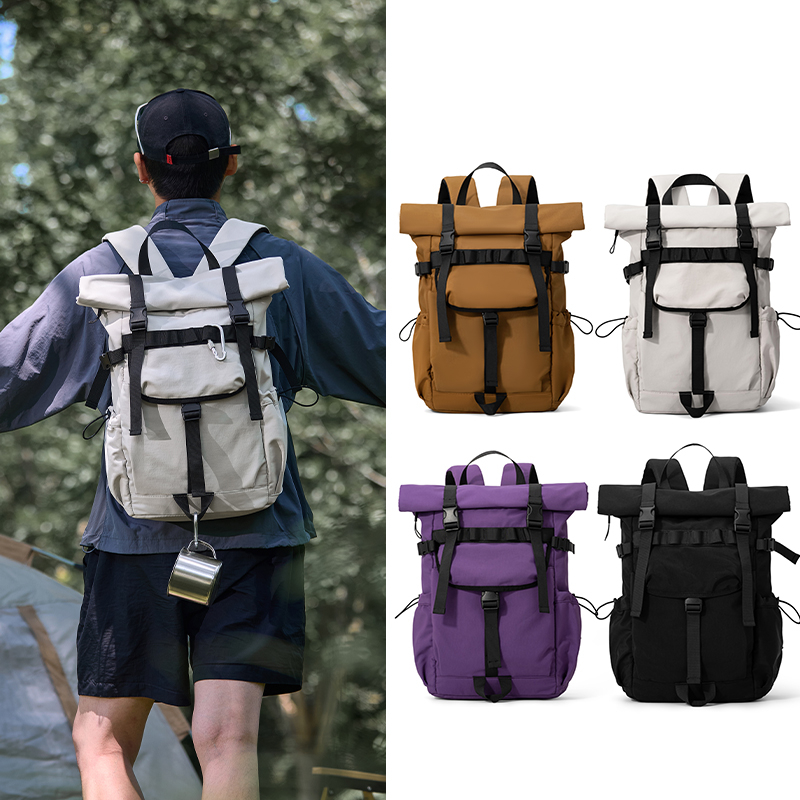 New Men's Roll Mouth Expandabl - đánh giá và giá Canvas Backpack Casual