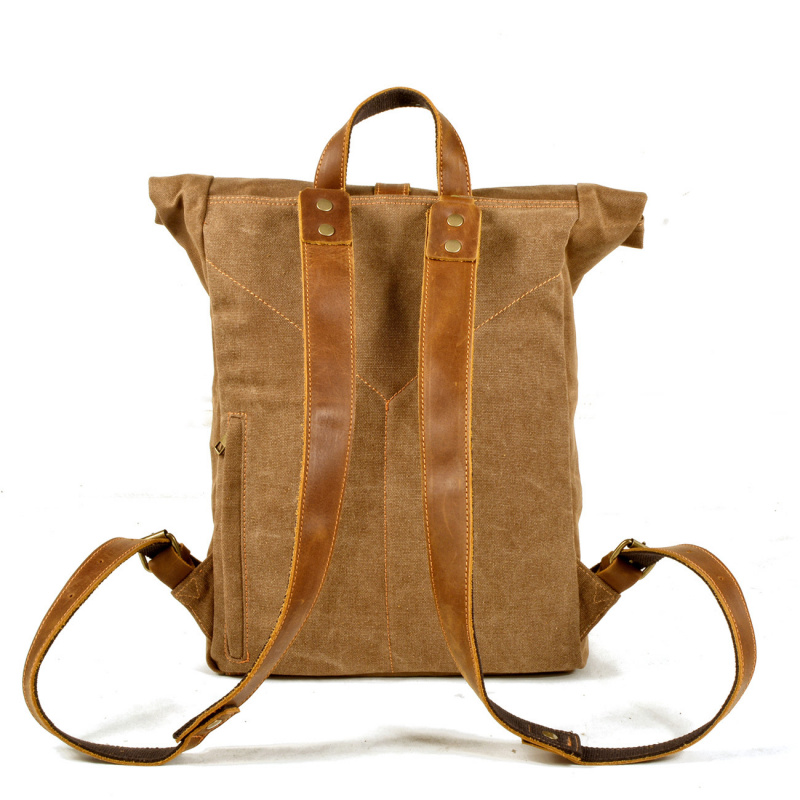New simple and retro wax canva - đánh giá và giá Canvas Backpack Casual