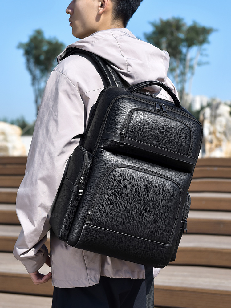 Men's Fashion Backpack PU Leat - đánh giá và giá Laptop Backpack 15.6